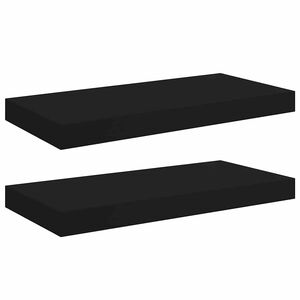 vidaXL Kelluvat sein&auml;hyllyt 2 kpl musta 50x23x3,8 cm MDF