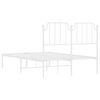 vidaXL Metallinen s&auml;ngynrunko p&auml;&auml;dyll&auml; valkoinen 120x190 cm