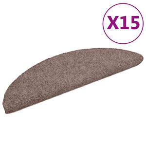 vidaXL Porrasmatot itseliimautuvat 15 kpl 56x17x3 cm vaaleanruskeat puolipy&ouml;re&auml;t