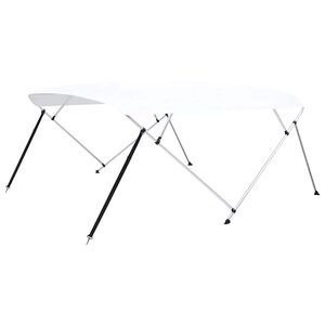 vidaXL 4-kaarinen bimini-kate valkoinen 243x(230-244)x137 cm
