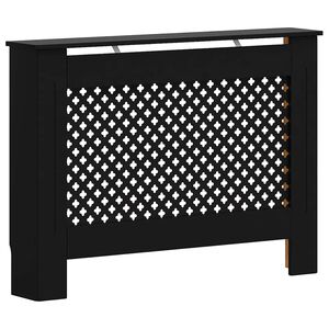 vidaXL L&auml;mp&ouml;patterin suoja musta 112x19x81,5 cm MDF