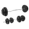 vidaXL Painonnostotanko ja k&auml;sipainosarja levyill&auml; 60 kg