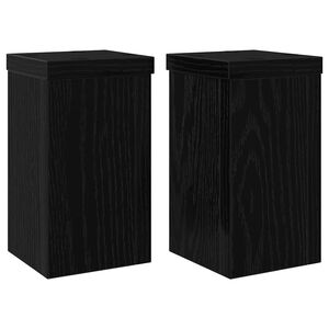 vidaXL Kasviteline 2 kpl Musta tammi 10 x 10 x 18 cm Tekninen puu