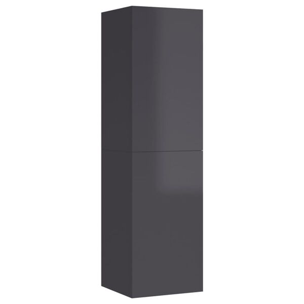 vidaXL TV-tasot 2 kpl korkeakiilto harmaa 30,5x30x110 cm tekninen puu