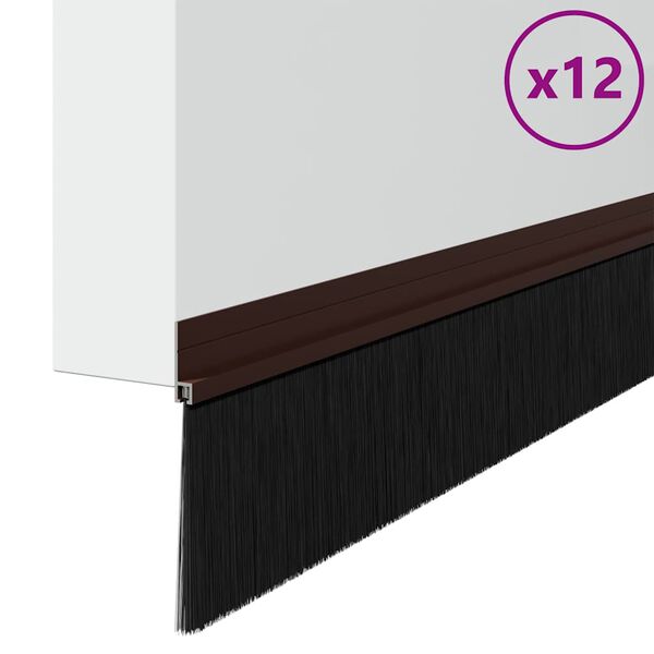 vidaXL Itsekiinnittyv&auml;t oven harjatiivisteet 12 pcs Ruskea 100 cm