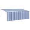 vidaXL Vedett&auml;v&auml; markiisi Sininen ja valkoinen 400 x 200 cm