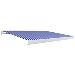 vidaXL Moottoroitu kasettimarkiisi 400x300 cm sininen ja valkoinen
