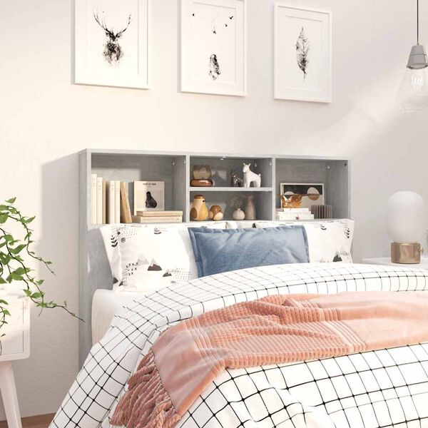 vidaXL S&auml;ngynp&auml;&auml;ty s&auml;ilytystilalla betoninharmaa 120x19x103,5 cm