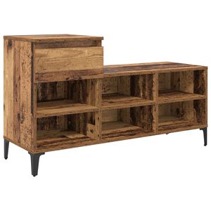 vidaXL Kenk&auml;kaappi hyllyll&auml; Vanha puu 102 x 36 x 60 cm Tekninen puu