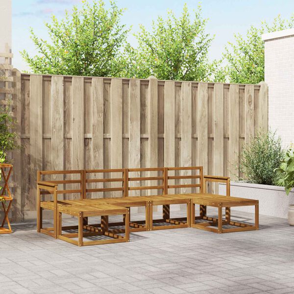 vidaXL Ulkosohvakokoelma 6 pcs Luonnollinen Tihe&auml; akasiapuu