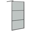 vidaXL Walk-in suihkusein&auml;ke 100x195 cm tumma ESG-lasi musta