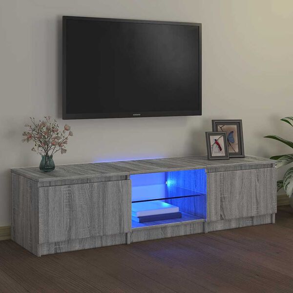vidaXL TV-taso LED-valoilla harmaa Sonoma 140x40x36 cm
