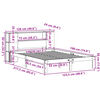 vidaXL Sänky kirjahyllyllä ei patjaa valkoinen 120x190 cm täysi mänty