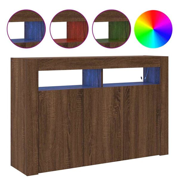 vidaXL Sivup&ouml;yt&auml; Ruskea tammi 116 x 30 x 75 cm Tekninen puu