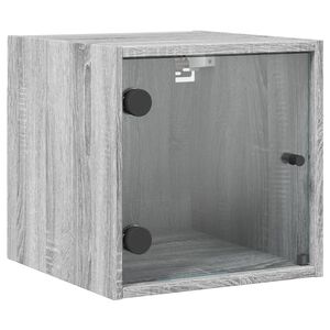 vidaXL Y&ouml;p&ouml;yt&auml; lasiovella harmaa Sonoma 35x37x35 cm