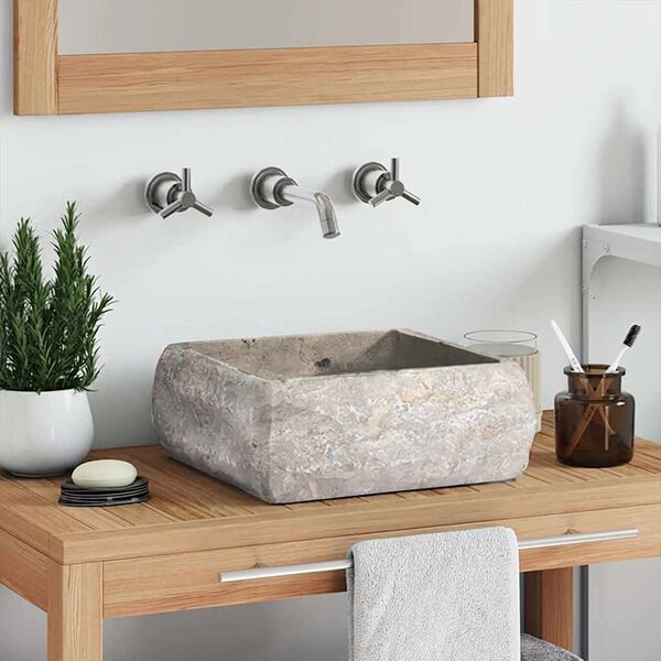 vidaXL Pesuallas harmaa 30x30x13 cm marmori