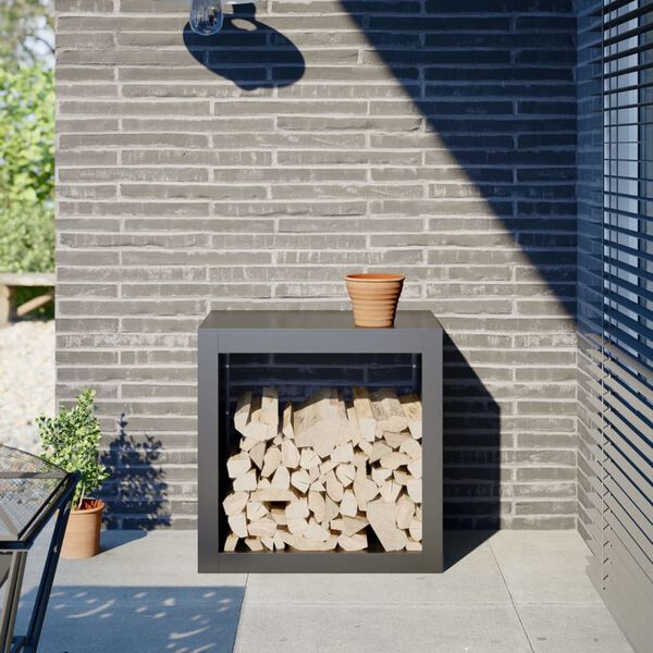 vidaXL Polttopuuteline antrasiitti 60x40x60 cm ter&auml;s