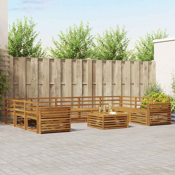 vidaXL Sohvasarjat 10 pcs Luonnollinen Tihe&auml; akasiapuu