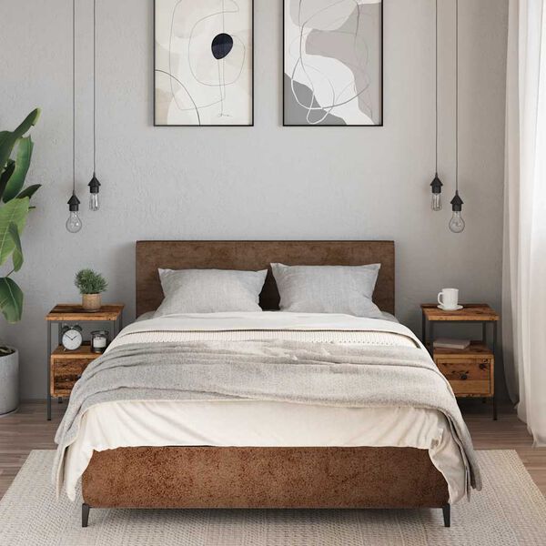 vidaXL Y&ouml;p&ouml;yd&auml;t 2 kpl vanha puu 34x36x50 cm lastulevy