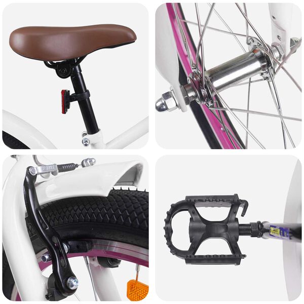 vidaXL Lastenpy&ouml;r&auml; 18 Tuumaa 5-7-vuotiaille Valkoinen