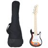 vidaXL S&auml;hk&ouml;kitara lapsille laukulla ruskea ja valkoinen 3/4 30"