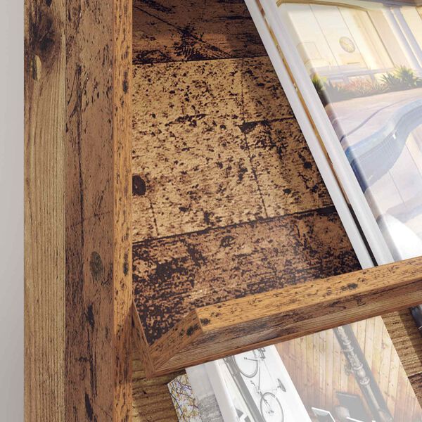 vidaXL Lehtiteline hyllyll&auml; Vanha puu 70 x 41 x 96 cm Tekninen puu