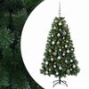 vidaXL Tekokuusi joulupalloilla 120 cm 150 LEDi&auml; L&auml;mpim&auml;n Valkoinen