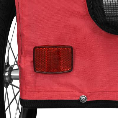 vidaXL Lemmikinkuljetuskärry polkupyörään punainen kangas ja rauta