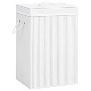 vidaXL Bambu pyykkikori 2 osiota valkoinen 72 l