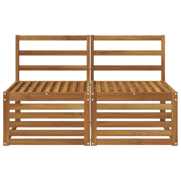 vidaXL 2 Kappale Ulkotilan keskisohva Tihe&auml; akasiapuu Luonnollinen