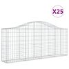 vidaXL Kaarevat kivikorit 25 kpl 200x30x80/100 cm galvanoitu rauta