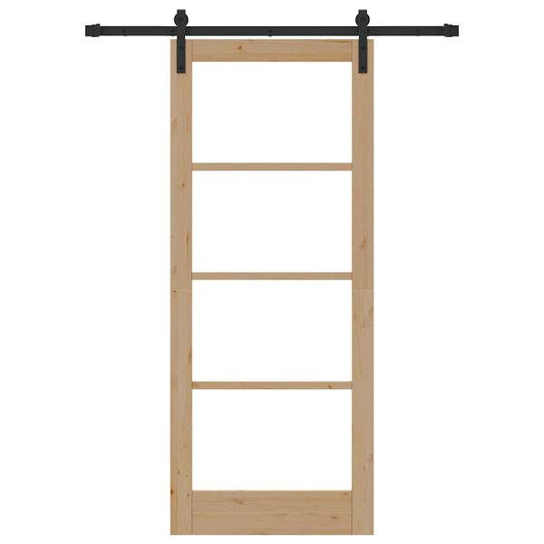 vidaXL Liukuovi ORKDAL Luonnollinen 83 x 202 cm T&auml;ysi m&auml;nty ja lasi