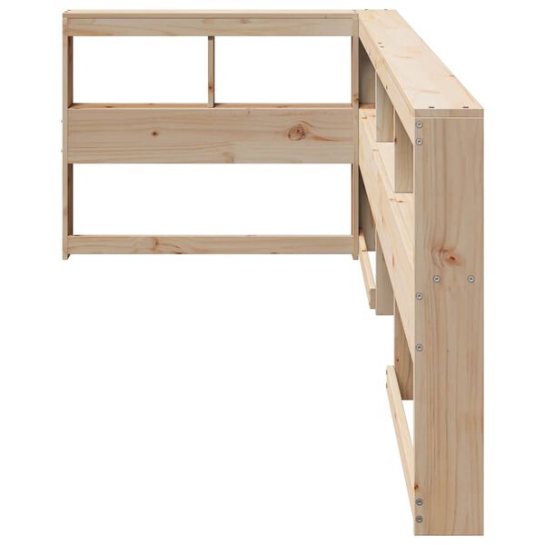 vidaXL Kirjahyllyn pääty L-muotoinen 80 cm massiivipuumäntyä