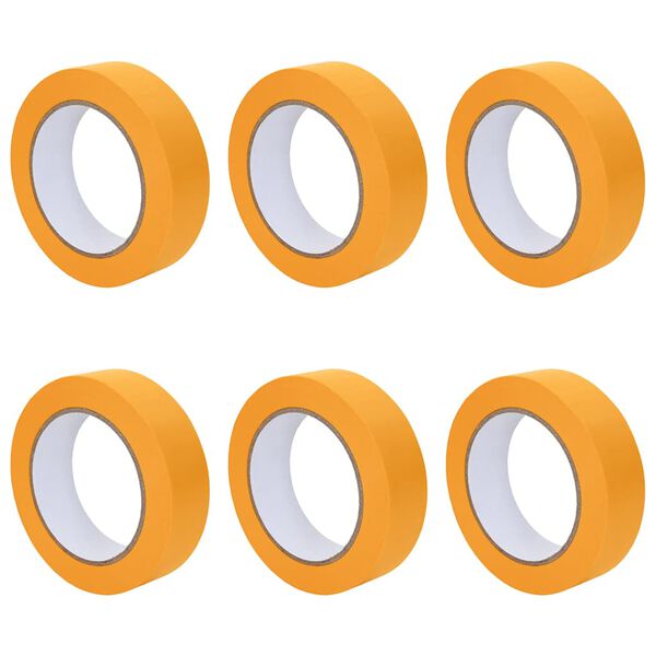 vidaXL Maalaustelat 6 pcs Keltainen 25mm x 50m Paperi