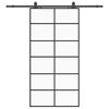 vidaXL liukuovi laitteistosarjalla musta 102x205 cm ESG lasi
