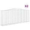 vidaXL Kaarevat kivikorit 2 kpl 400x50x160/180 cm galvanoitu rauta