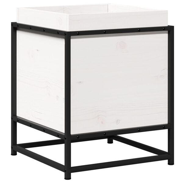 vidaXL Kukkalaatikko valkoinen 40x40x50 cm t&auml;ysi m&auml;nty