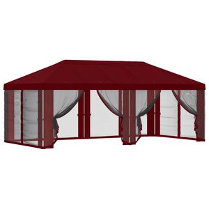 vidaXL Gazebo-peite sivuseinill&auml; Burgundi 600,5 x 300,5 cm Polyesteri