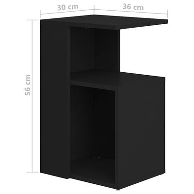 vidaXL Sivupöytä musta 36x30x56 cm lastulevy