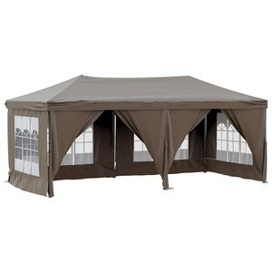 vidaXL Kokoontaittuva juhlateltta sivuseinill&auml; taupe 3x6 m