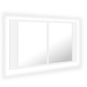 vidaXL Kylpyhuoneen LED peilikaappi valkoinen 80x12x45 cm akryyli