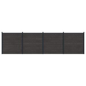 vidaXL Aidat Setti 4 pcs 699 x 186 cm WPC ja alumiini Musta
