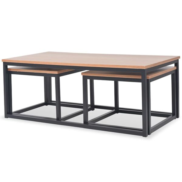 vidaXL Sohvapöytäsetti 3 kpl saarni