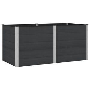 vidaXL Puutarhan Korotettu Kukkalaatikko Musta 200 x 100 x 91 cm