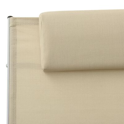 vidaXL Aurinkotuoli tyynyllä Textilene kerma
