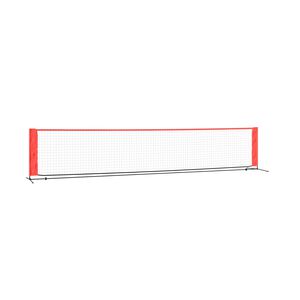 vidaXL Tennisverkko musta ja punainen 500x100x87 cm polyesteri