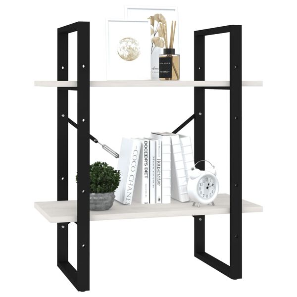 vidaXL 2-tasoinen kirjahylly valkoinen 60x30x70 cm täysi mänty