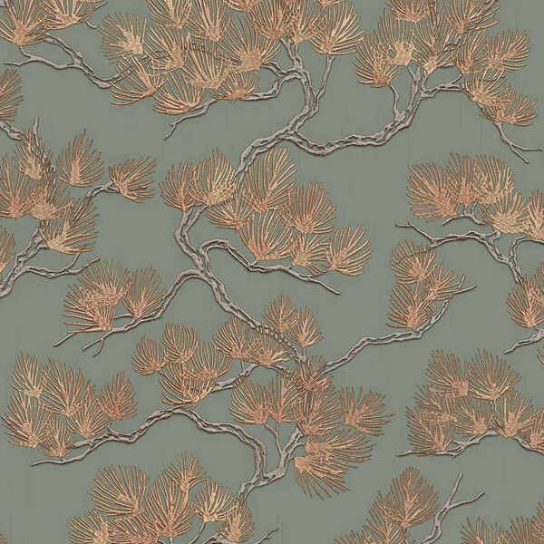 DUTCH WALLCOVERINGS Tapetti m&auml;nty vihre&auml;