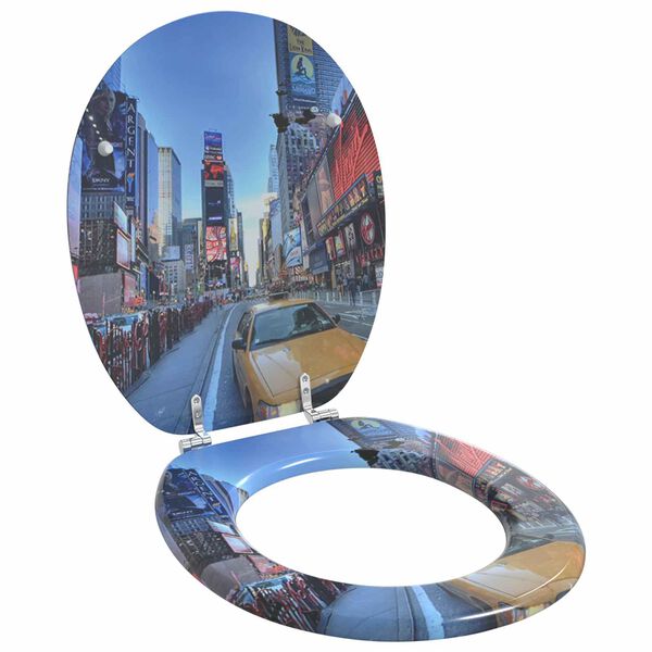 vidaXL WC-istuimet hard-close kansilla 2 kpl MDF New York -kuosi