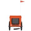 vidaXL Lemmikinkuljetuskärry pyörään oranssi/musta kangas ja rauta